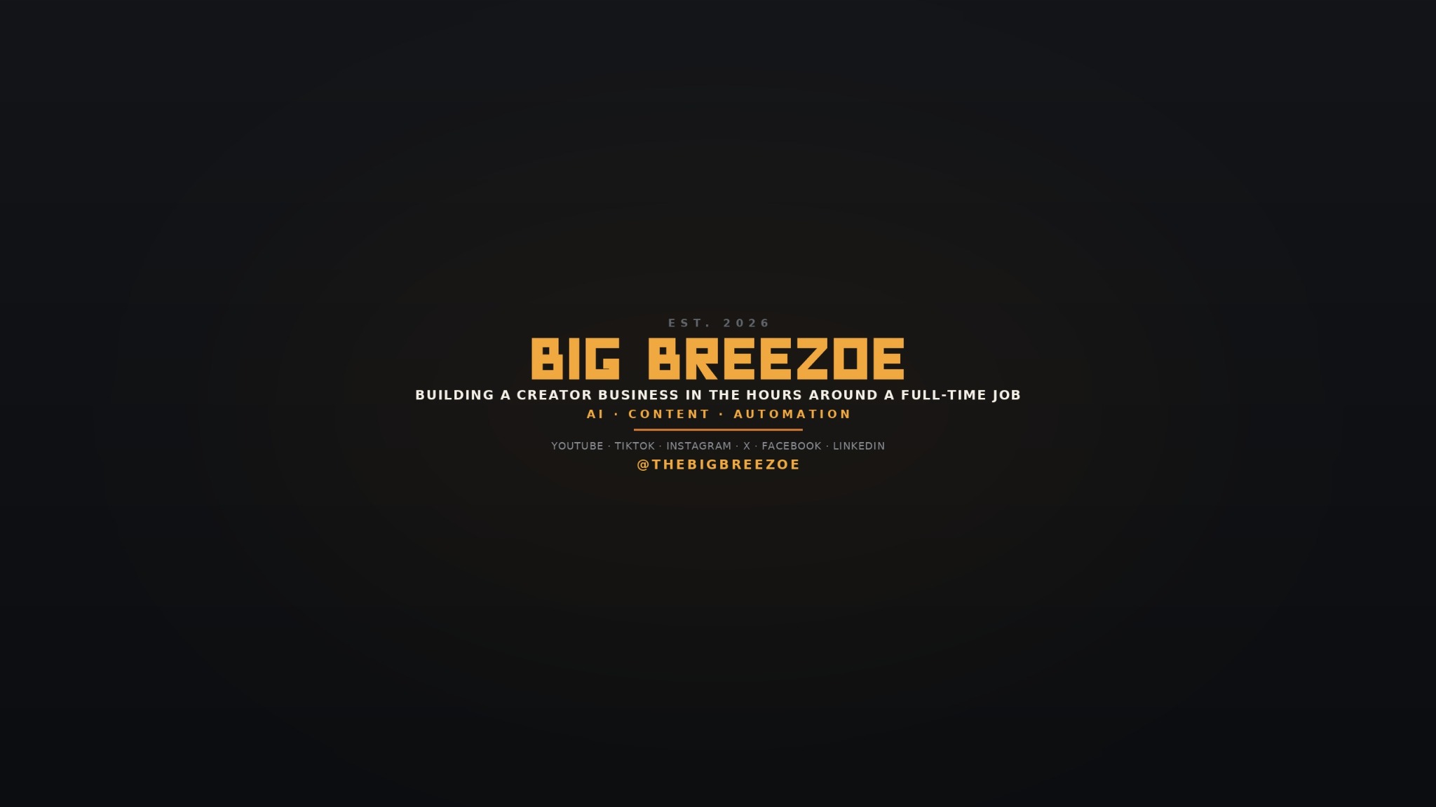 Big Breezoe — building a creator business in the hours around a full-time job